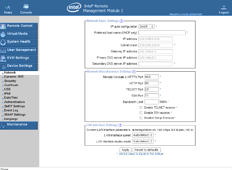 Configure Network Settings for Remote Management Module